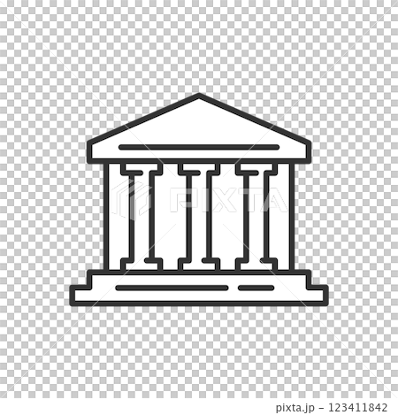 Bank vector icon (simple/line drawing) 123411842