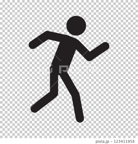 Man walk and run pictogram icon のイラスト素材 [123411958] - PIXTA