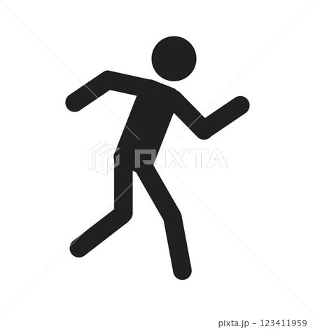 Man walk and run pictogram icon 123411959