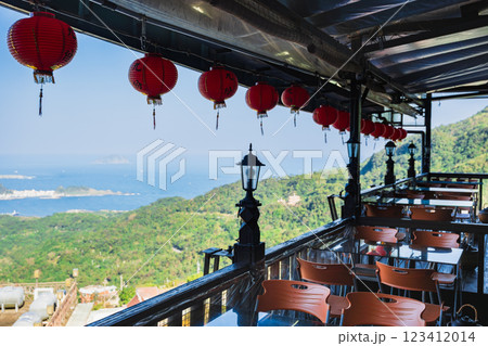 九份 茶樓のテラスから眺望 九份 茶樓のテラスから眺望 123412014