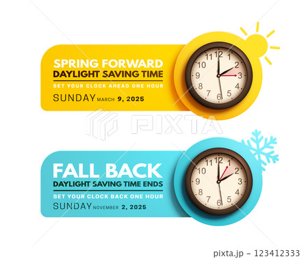 Spring Forward and Fall back. Daylight saving time ends 123412333