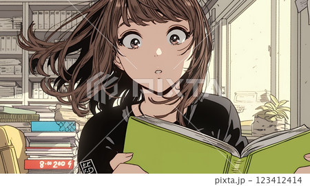資料を見て驚いている若い女性