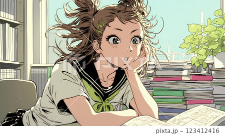 資料を見て驚いている若い女性