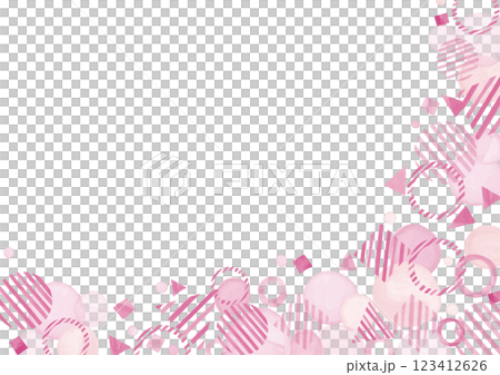 水彩風 春色ポップなフレーム5 水彩風 春色ポップなフレーム5 123412626