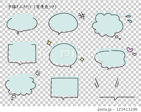 Hand-drawn speech bubble with background color 123413286