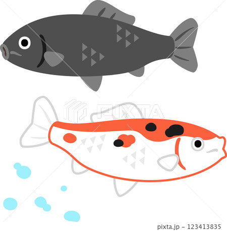 鯉のデフォルメイラスト 123413835