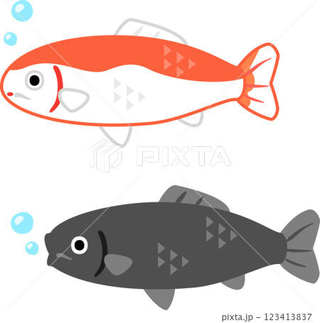 鯉のデフォルメイラスト 123413837