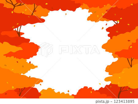 紅葉のフレームイラスト 123413895