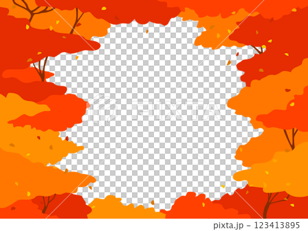 紅葉のフレームイラスト 123413895