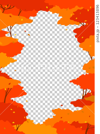紅葉のフレームイラスト 123413896