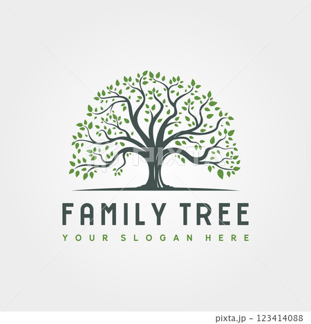 abstract root tree logo vector illustration design, family tree logo design 123414088