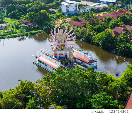 Aerial view of Wat Plai Laem in koh Samui island, Thailand Aerial view of Wat Plai Laem in koh Samui island, Thailand 123414361