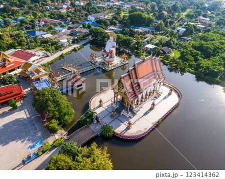 Aerial view of Wat Plai Laem in koh Samui island, Thailand Aerial view of Wat Plai Laem in koh Samui island, Thailand 123414362
