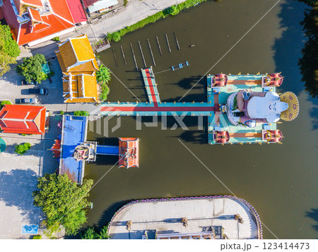 Aerial view of Wat Plai Laem in koh Samui island, Thailand 123414473