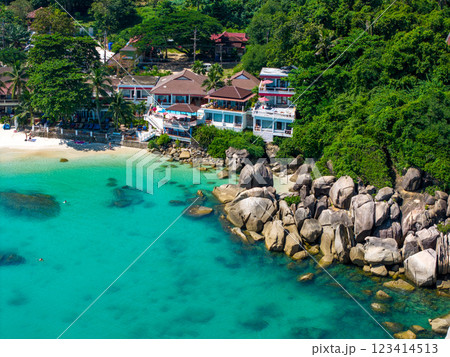 Silver beach or crystal beach in koh Samui, Thailand 123414513