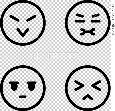 絵文字　顔文字　顔　アイコン　飾り　イラスト　デザイン　素材　セット 123414616