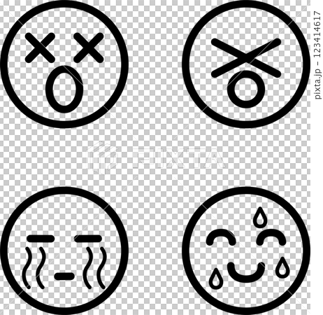 絵文字　顔文字　顔　アイコン　飾り　イラスト　デザイン　素材　セット 123414617
