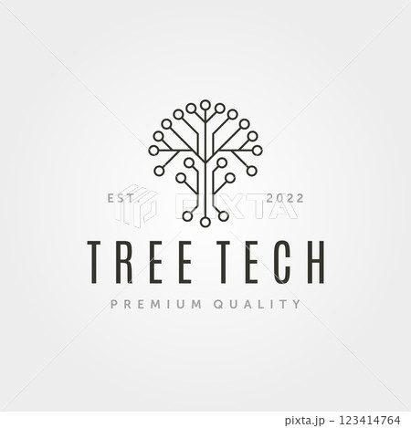 tree tech logo digital vector symbol illustration design 123414764