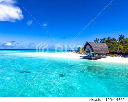 Beach resort in the Maldives, Asia Beach resort in the Maldives, Asia 123414783