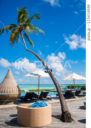 Beach resort in the Maldives, Asia Beach resort in the Maldives, Asia 123414886