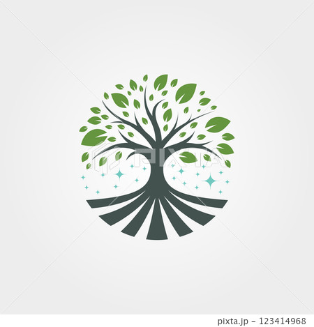 abstract nature tree logo symbol illustration design, family tree logo 123414968