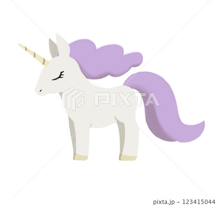シンプルなかわいいユニコーンのイラスト 123415044