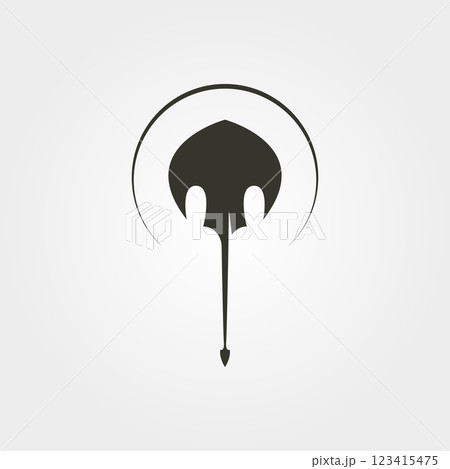 creative stingray with sunset vector logo symbol illustration design 123415475