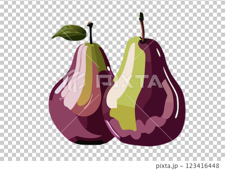 La France (pear) realistic illustration material set (AI generated, transparent PNG) 123416448