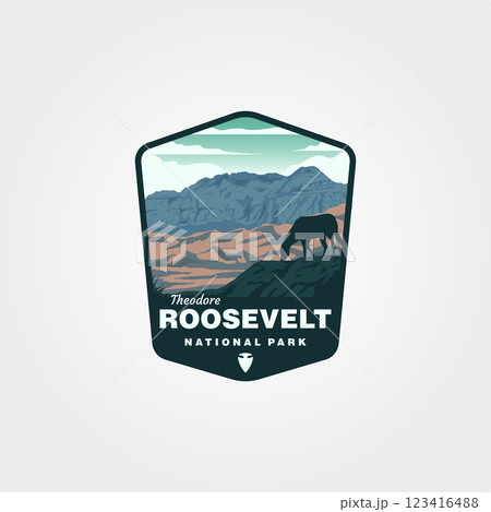 theodore roosevelt national park vector logo symbol illustration design theodore roosevelt national park vector logo symbol illustration design 123416488