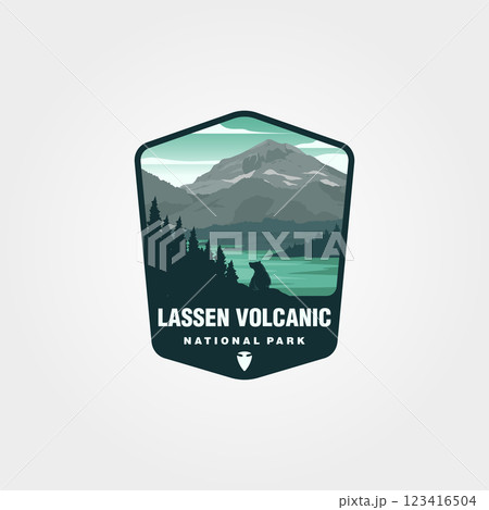 lassen volcanic logo patch vector design, us national park logo design lassen volcanic logo patch vector design, us national park logo design 123416504