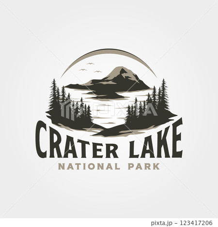 crater lake national park logo vector vintage illustration design 123417206