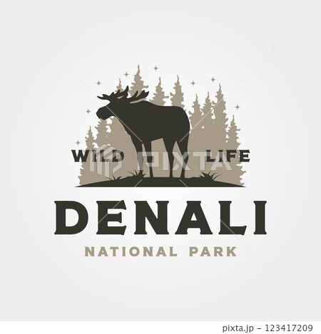 denali national park vintage logo vector symbol illustration design 123417209