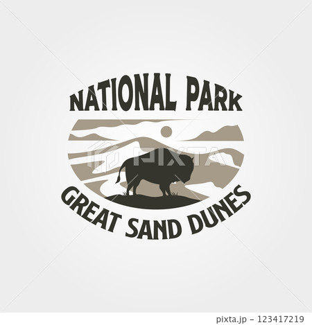 great sand dunes national park logo vintage symbol illustration design 123417219