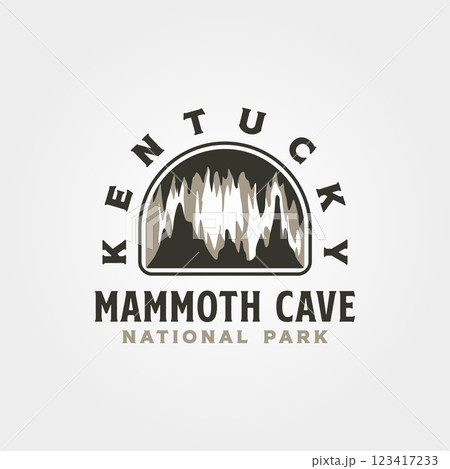 mammoth cave vintage logo vector illustration design, united states national park collection design by lawoel 123417233