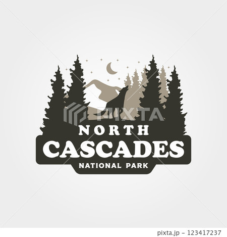 north cascades vintage travel logo vector illustration design 123417237