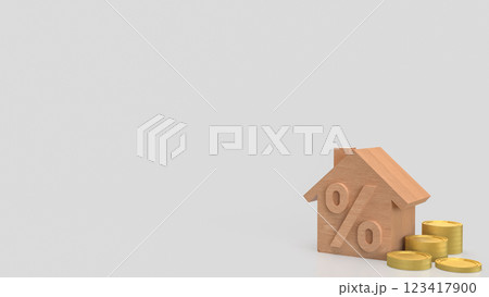 The Wood House and percent for Property or real estate concept 3d rendering. 123417900