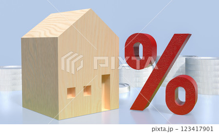 The House and percent for Property or Real estate  concept 3d Rendering 123417901