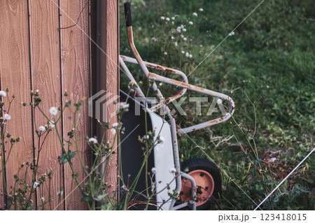 [明日香村]錆びれた手押し車 123418015