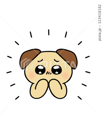 目をキラキラ輝かせて感動する犬 目をキラキラ輝かせて感動する犬 123418182