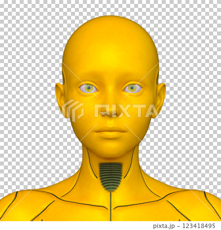 女性機器人臉部特寫 123418495