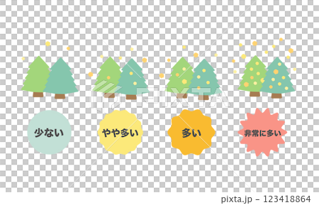 花粉飛散量 杉 林 イラストセット 花粉飛散量 杉 林 イラストセット 123418864