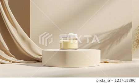 Cosmetic cream in a glass jar. Skin care concept. Background for beauty products Cosmetic cream in a glass jar. Skin care concept. Background for beauty products 123418896