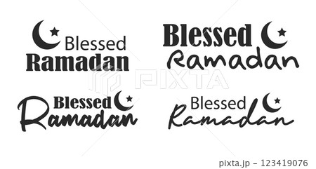 Ramadan blessing text design for t-shirt. Ramadan typography and moon design. Ramadan blessing text design for t-shirt. Ramadan typography and moon design. 123419076