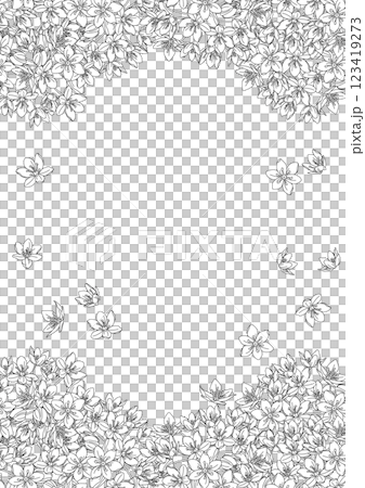 背景材質<花框背景、蔥屬植物、細香蔥、線描> 123419273