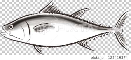 まぐろのイラスト 墨絵風 まぐろのイラスト 墨絵風 123419374