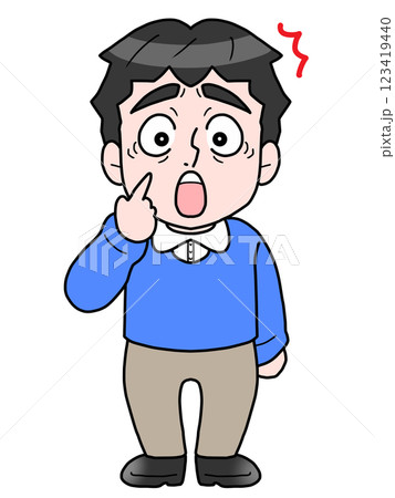 驚く中高年男性のイラスト 123419440