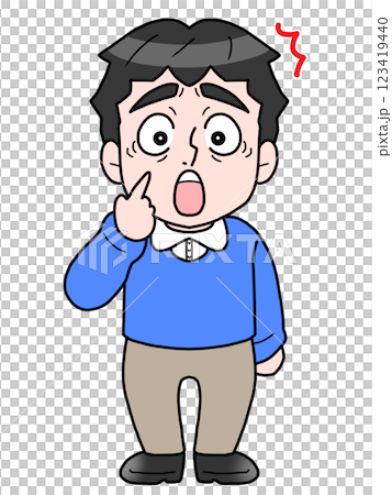 驚く中高年男性のイラスト 123419440