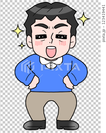 Illustration of a lively middle-aged man 123419441