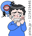 虫歯になってしまった中高年男性のイラスト 123419446
