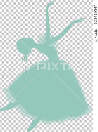 Mint green silhouette of ballerina, ballet, Giselle's Village Girl Mint green silhouette of ballerina, ballet, Giselle's Village Girl 123419544